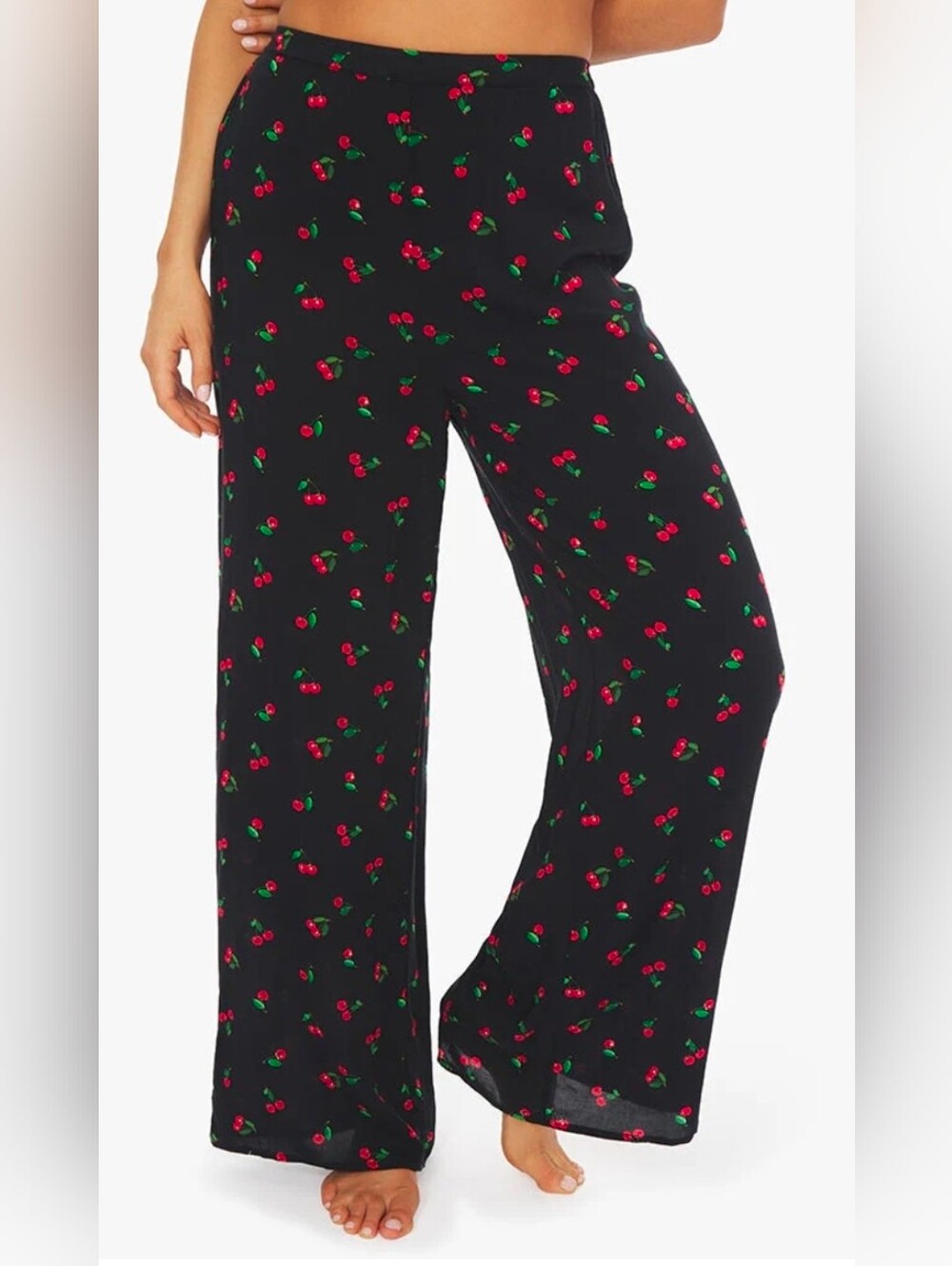 WeWoreWhat Black Cherry Print Pull-On Pants